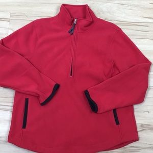 Coldwater Creek Red Black Half Zip Fleece Jacket Small